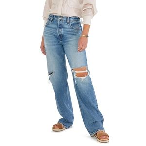 NWT Etica Altin Ripped Slouchy Boyfriend Jeans in Sandstorm w/ Organic Cotton 31